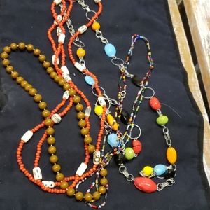 4 colorful necklaces